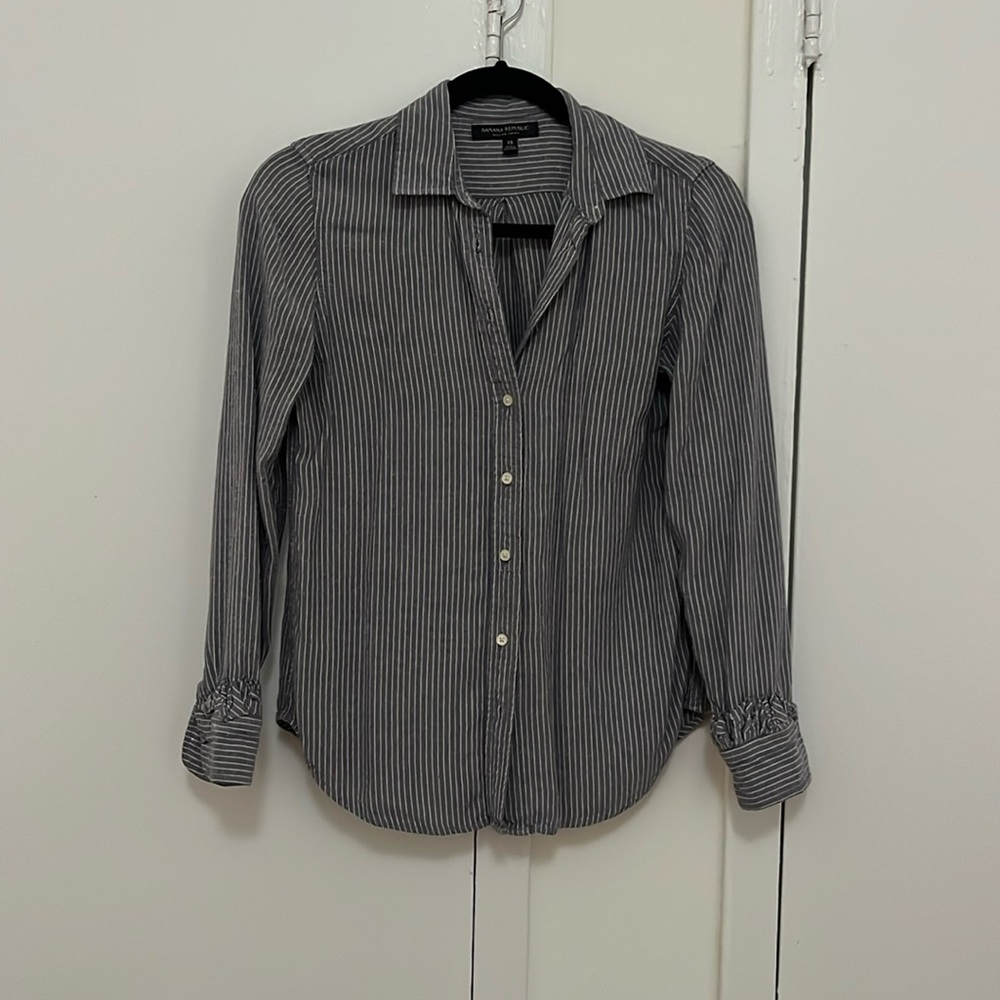 Striped button down